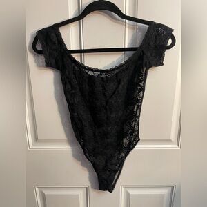 Victoria's Secret Black Lace Bodysuit